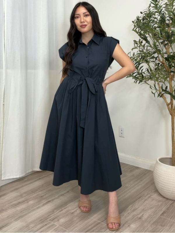 Pravina Pleated Midi Dress