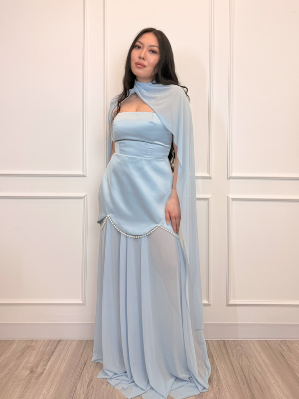 long sleeve green satin dress Sage V-Neck Bridesmaid Mermaid Floor-Length Maroon Sky Blue And 2/25/26 total length is 50 SIZE:OS