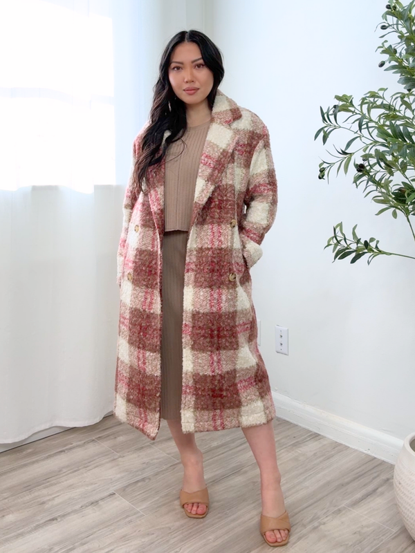 Adalaide Plaid Long Coat