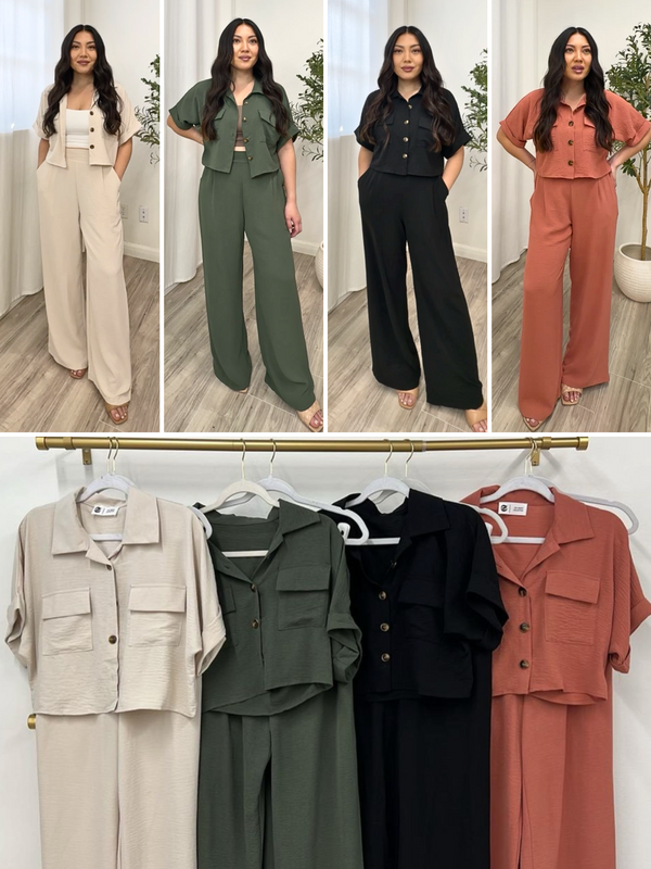 Analise Button Down Pant Set