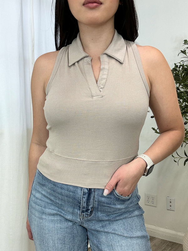 Elenor Collared Padded Top