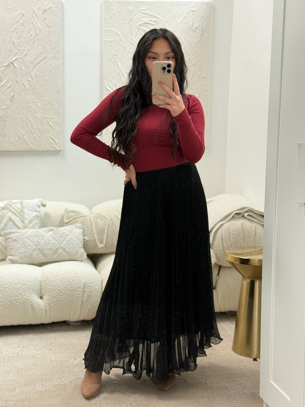 Channing Chiffon Pleated Skirt