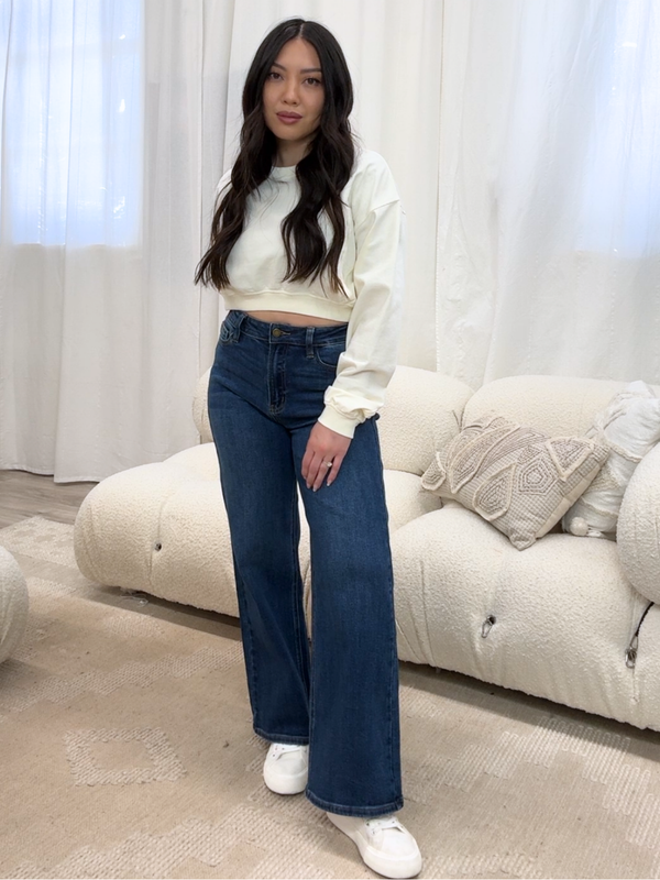 Emaline Slim Wide Leg Denim Jeans