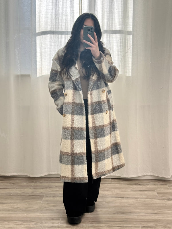 Adalaide Plaid Long Coat