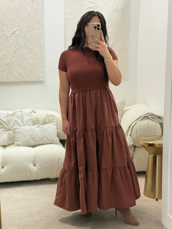 Emile Double-Texture Dress