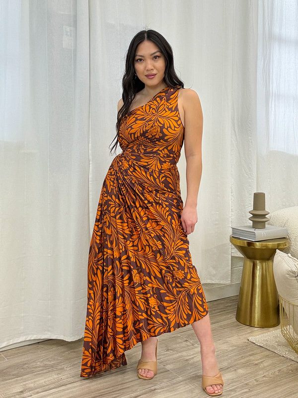 Naomi Pleated Asymmetrical Dress