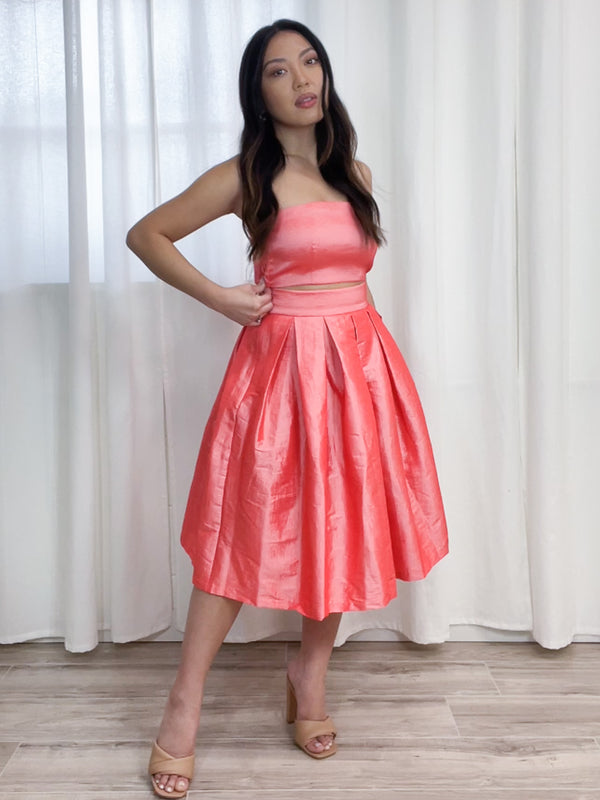 Keely Skirt Set in Coral
