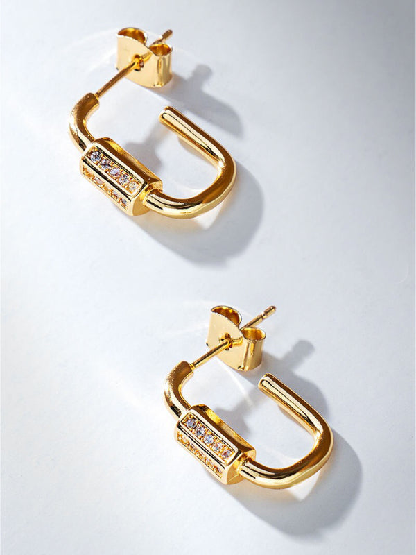 Lucky Oval 14k Gold Dipped Earrings