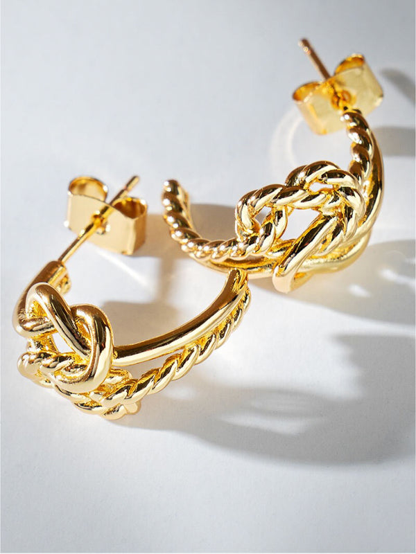 Gemini Twist 14k Gold Dipped Earrings