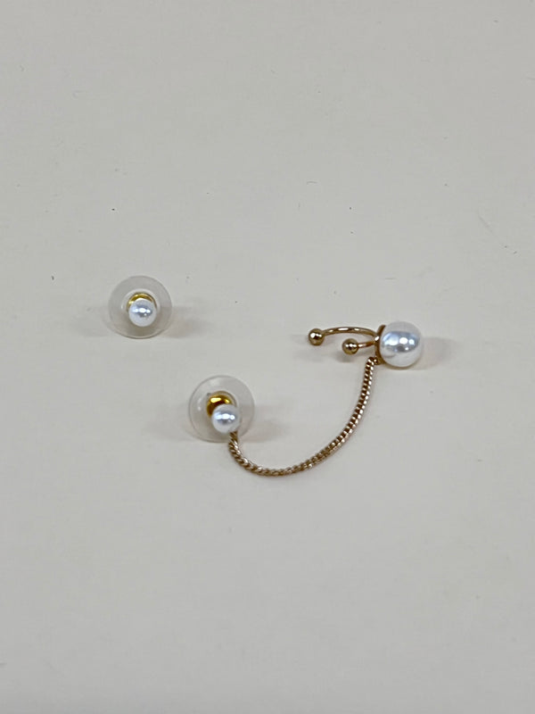 Pearl Chain Earring Cuff